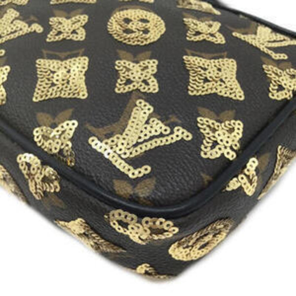 Louis Vuitton Pochette Accessoire Eclipse Sequin Handbag Brown - Picture 6 of 16